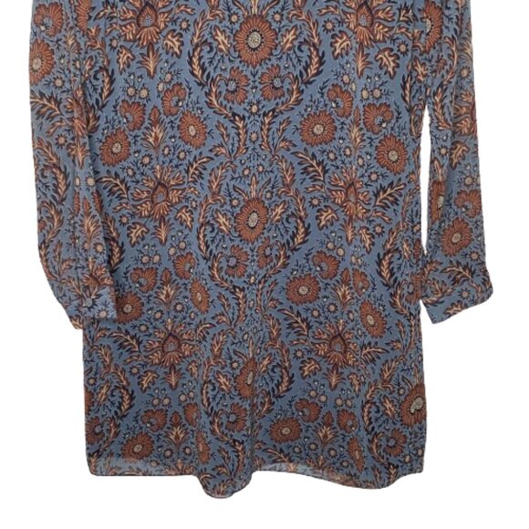 Cabi Womens Provincial Floral Bohemian Shift Dress Size S Blue Rust Feminine - Picture 5 of 11